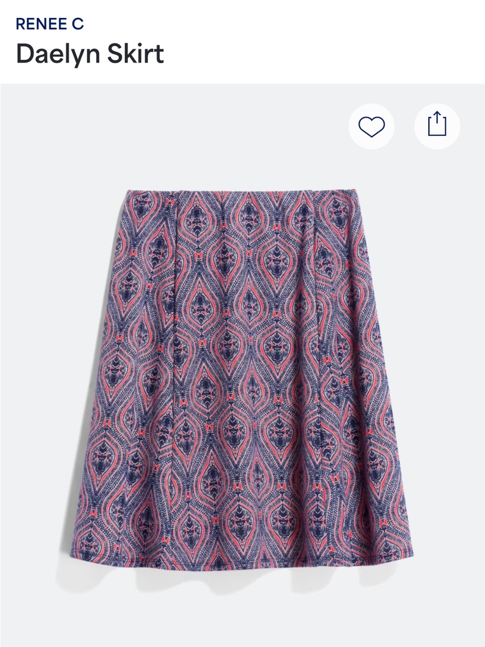 Stitch Fix Renee C. Daelyn Printed A-Line Skirt